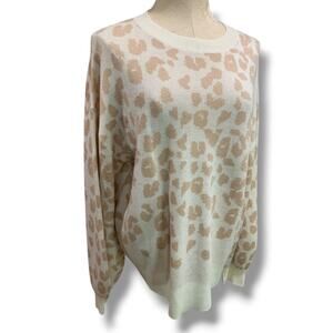 Size XL Alredine Womens Animal Print Sweater Tan‎ Ivory